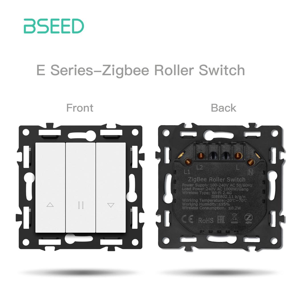 BSEED ZigBee Click Switch Modules Smart Light Switch Parts Glass/PC Frame DIY Combination Zigbee Sockets USB Charge E-Series