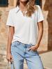 Womens V Neck Polo Shirt Short Sleeve Collared Casual Summer Top