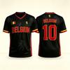 Maglietta Atletica Unisex con Stampa Leone Bandiera del Belgio, Rosso Oro Numero 10 Poliestere Leggero Casual per Tifosi