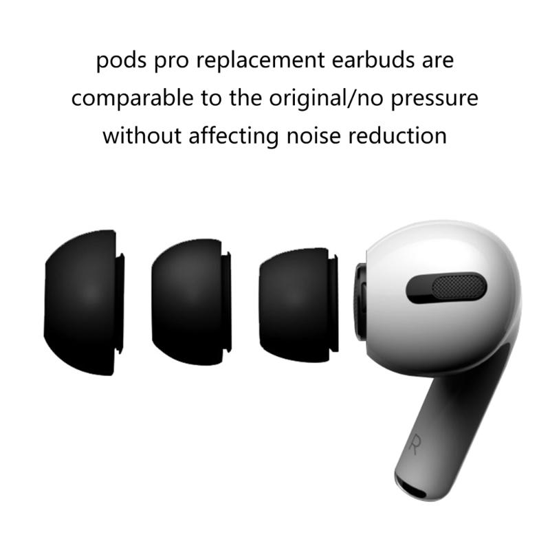 3Pairs/Set Soft Silicone Ear Tips Earbuds Earphone Case Cover For  Pods Pro 1 2 Headphones Earpads