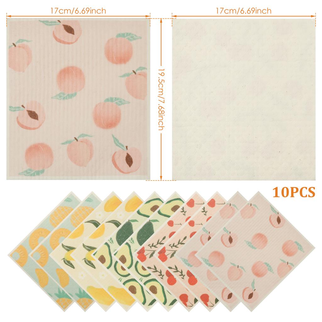 10Pcs Swedish Dishcloths Highly Absorbent Kitchen Dish Towel Lazy Dishwashing Sponge Cloth No Odor Kitchen Cleaning Supply Wipes