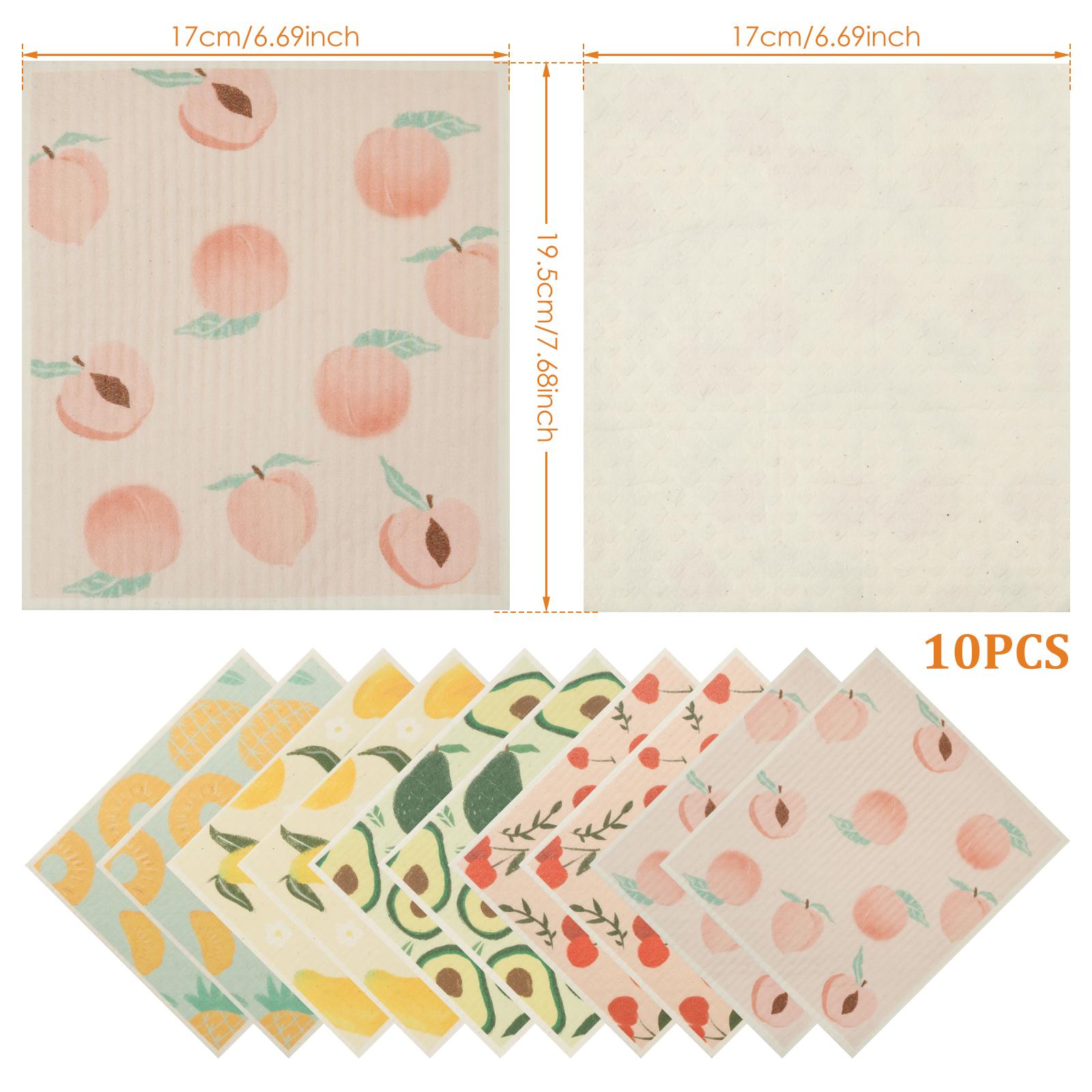 

10Pcs Swedish Dishcloths Highly Absorbent Kitchen Dish Towel Lazy Dishwashing Sponge Cloth No Odor Kitchen Cleaning Supply Wipes 10Pcs