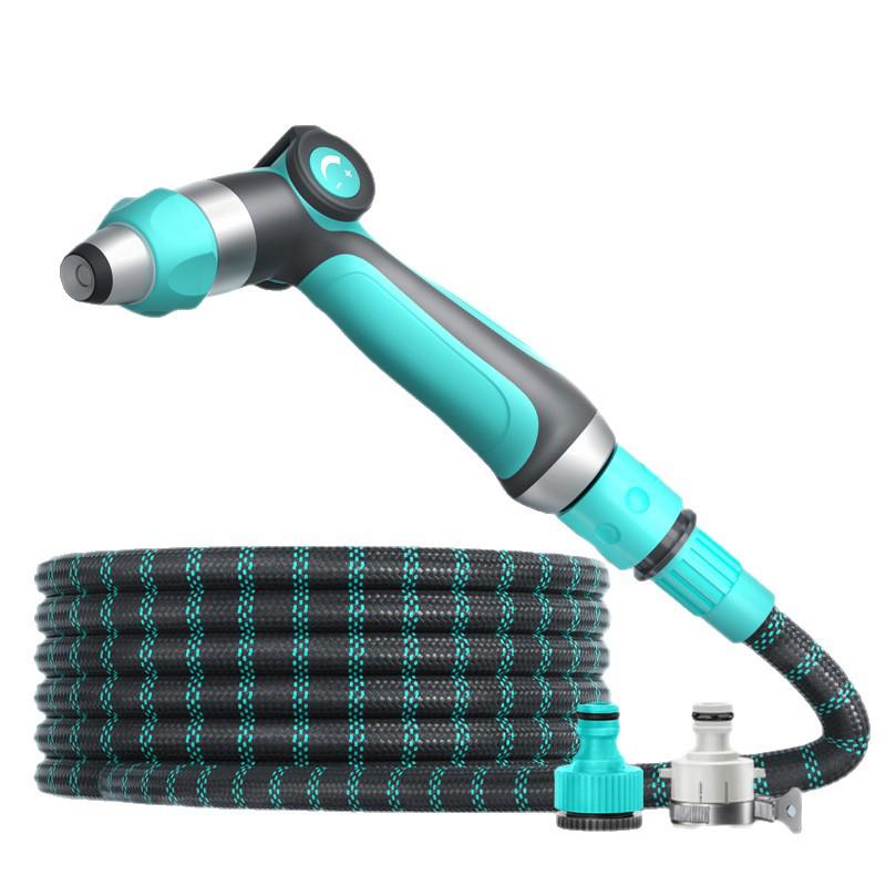 High-Pressure Water Gun for Car Wash, Flower Watering, and Floor Cleaning with Retractable Hose and Powerful Sprinkler.