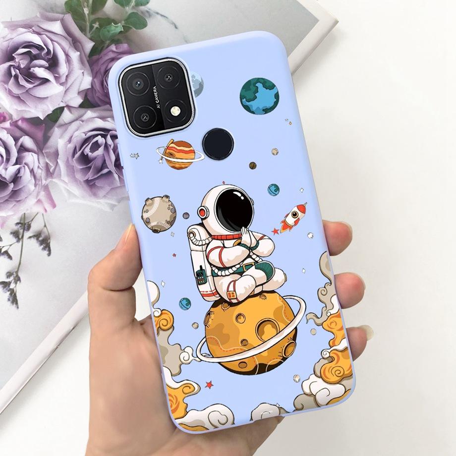 For Oppo A15 A15s Case Soft Silicone Phone Cases For OppoA15s A 15 s OppoA15 Cute Marble Moon Animals Back Cover Coque Capa Etui