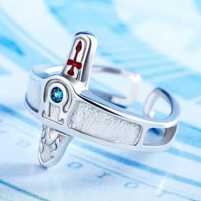 Sword Art Online Retro Kirito Asuna Cross Metal Adjustable Ring Fashion Men and Women Couple Rings