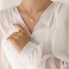Korean Style White Mother-of-Pearl Faux Pearl Handbag with Pendant Necklace and Trendy Clavicle Chain