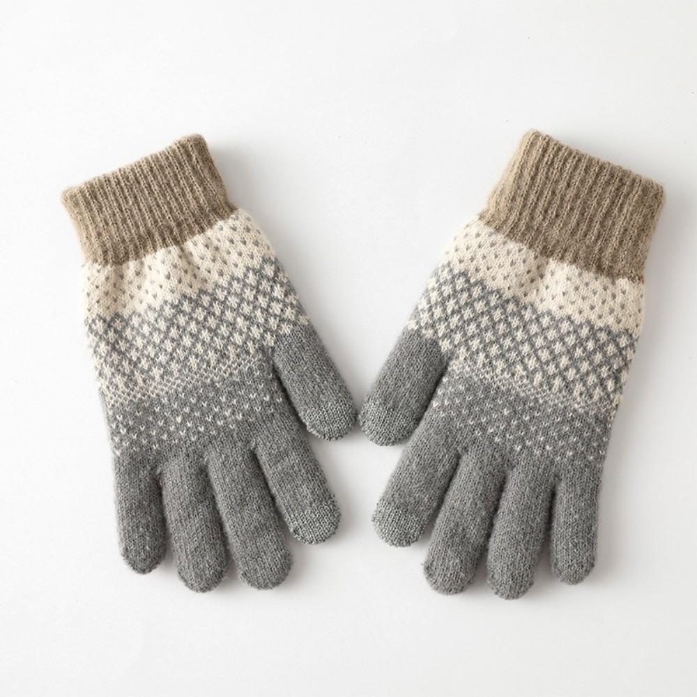 Thickened Winter Knitted Gloves Windproof Wool Gloves Fashion Touch Screen Gloves for Men Women