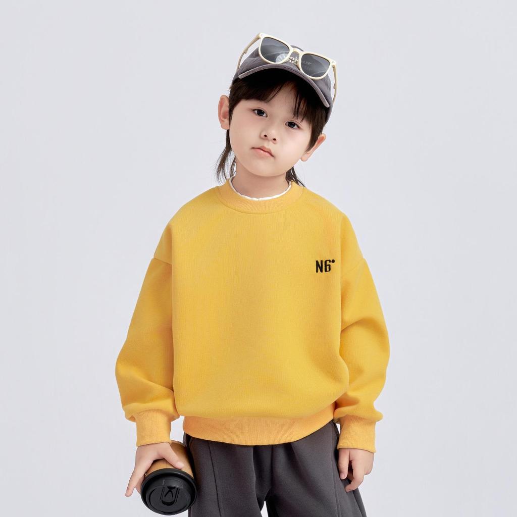 2025 Autumn Stylish Boys' Layered Two-Piece Spliced Sweatshirt T-Shirt, Long Sleeve Casual Top
