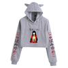 Kakegurui Cat Ear Anime Crop Top Hoodie for Women