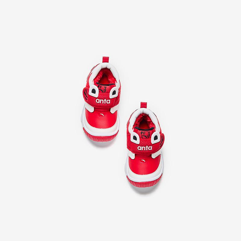 Anta Kids Synthetic Leather Outdoor Series 5U Comfortable Plush Lightweight Shock Absorbing Warm Low Top Walking Shoes Baby Shoes A12440058-2