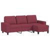 Vidaxl 3-Osobowa Sofa Z Podnóżkiem Winna Czerwień 180 Cm, Tkaniną