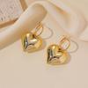 Elegante Set di Orecchini a Forma di Cuore e Bracciale Geometrico con Collana con Ciondolo a Cuore