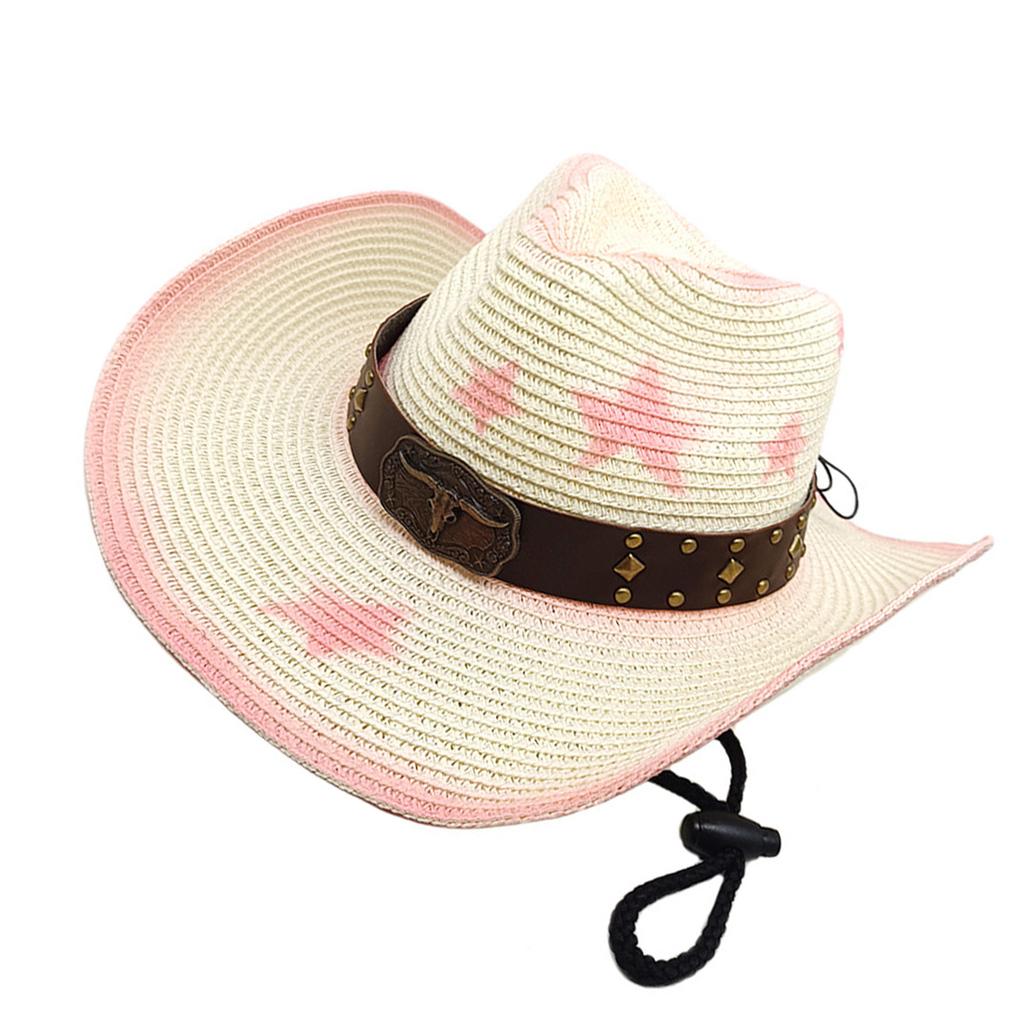 Vintage Straw Hat Beach Protable Hat Men's Western Hat Retros Styles Hat for Men and Women