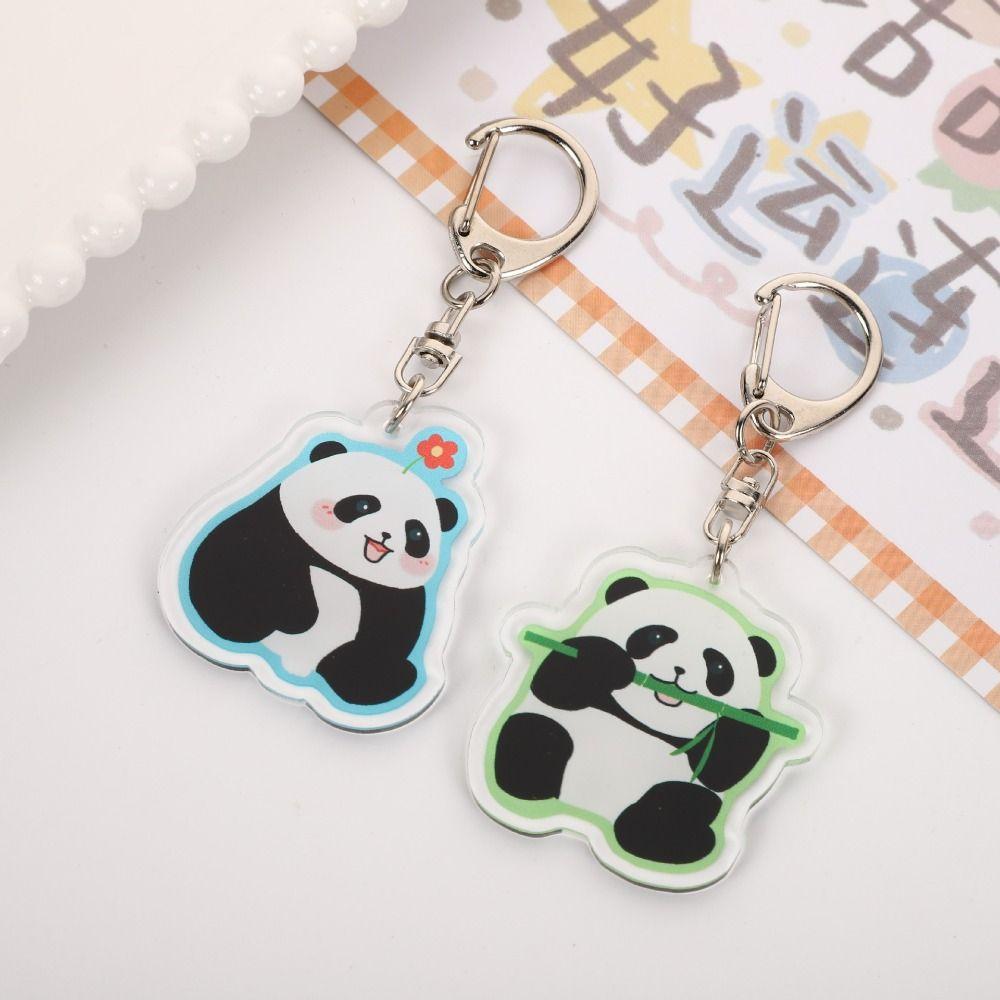 

Fashion Swimming Panda Keyrchain Creative Panda Acrylic Pendant Hanging Accessory