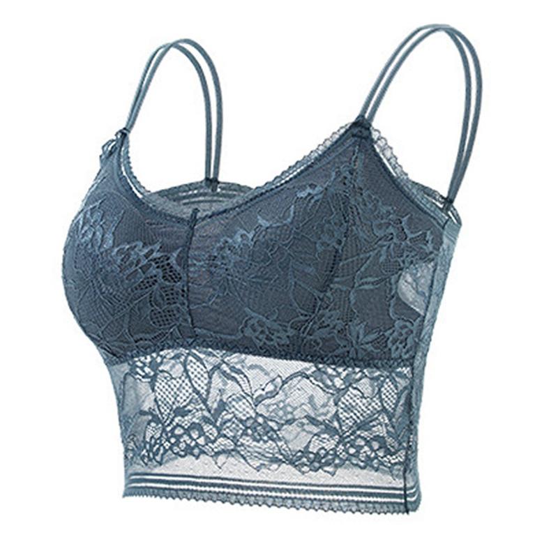 Dámská jednobarevná krajková podprsenka prodyšná vestová podprsenka