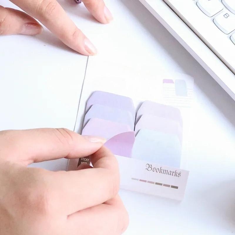 60 Sheets Per Book Solid Color Sticky Notes Information Notebook Notes Stationery Memo Bookmark Notebook School Supplies