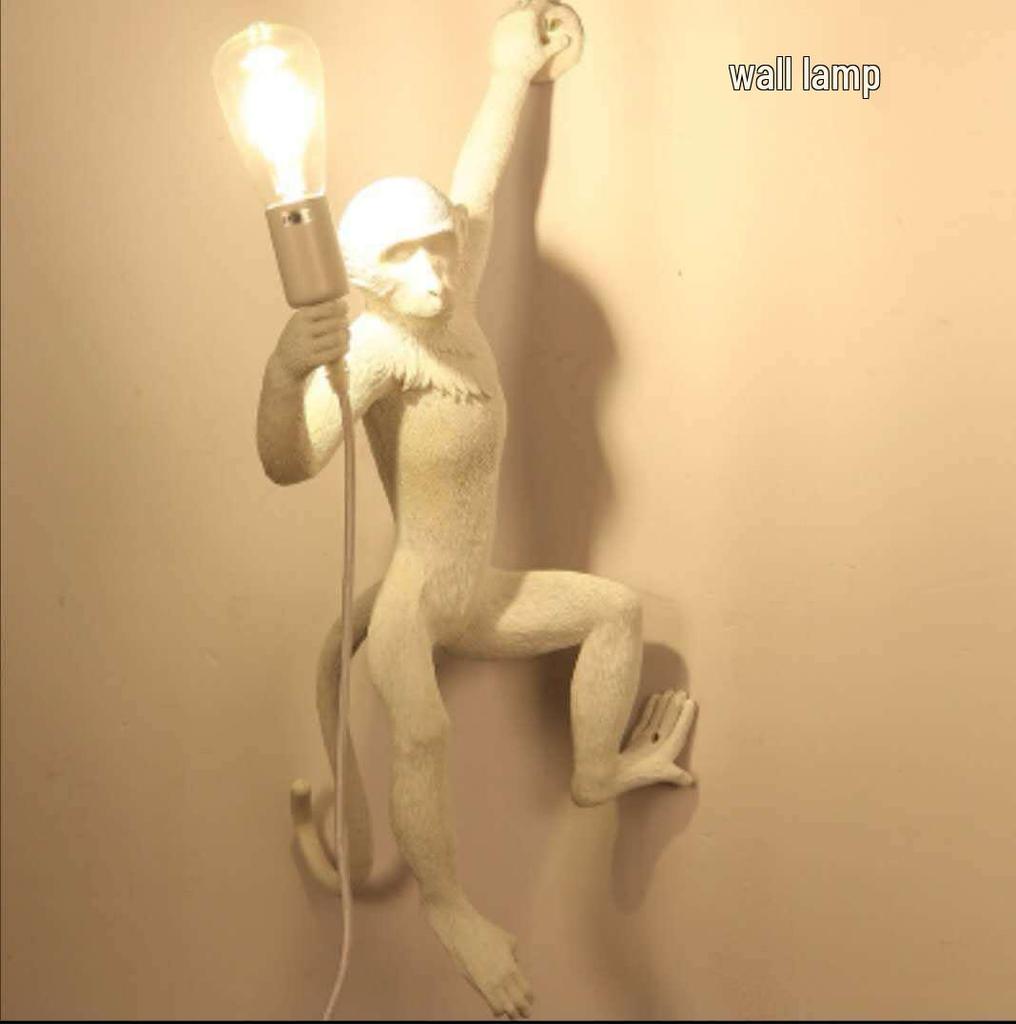 Industrial Style Monkey Lamp: Creative Hemp Rope Pendant for Restaurant, Kids' Room, or Store Display