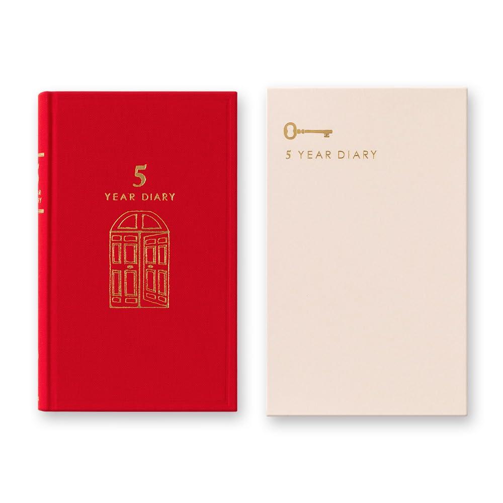 MIDORI 5-Jahres-Tagebuch, Roter Einband, Modell 12851006