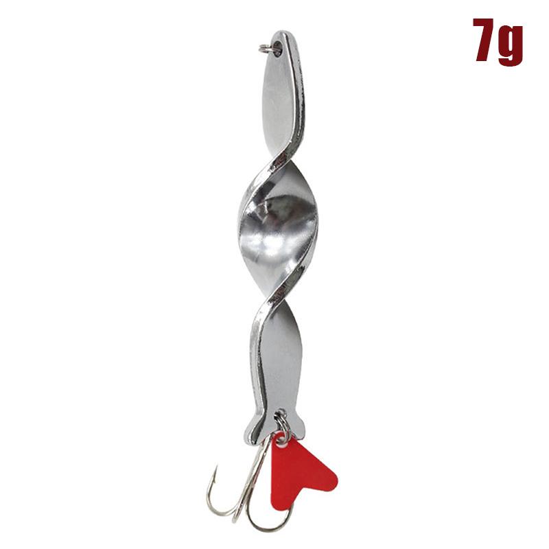 1Pcs Gold Silver 10G 14G 21G 28G Rotating Metal Spinner Spoon Fishing Lure Baits For Trout Pike Pesca Fish Treble Hook Tackle