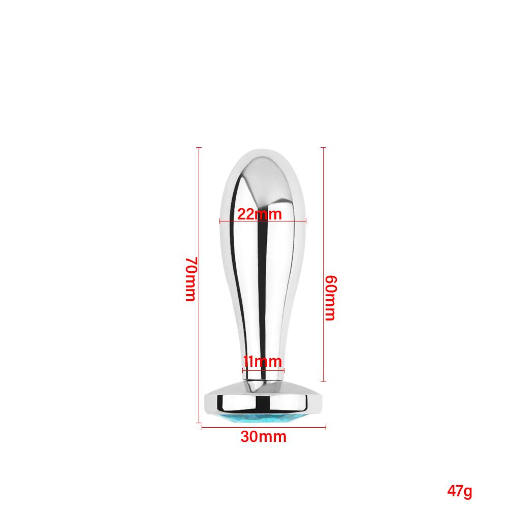 Metal Drop Anal Plug For Women Stainless Steel Three Sizes Jewel Base Butt Plug G-point Massage Adult Sex Toys Male/Famale Gay