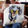 Dachshund Art Polyester Cushion Love Sausage Dog Pillow Bedroom Sofa Living Room Decor Pillowcase,