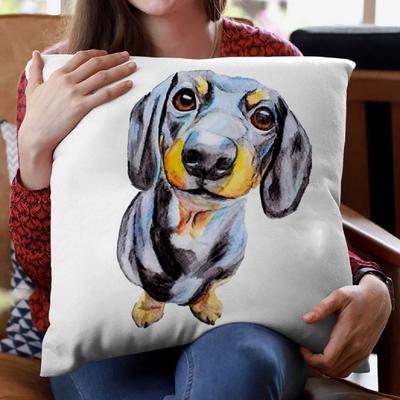 Dachshund Art Polyester Cushion  Love Sausage Dog Pillow Bedroom Sofa Living Room Decor Pillowcase,