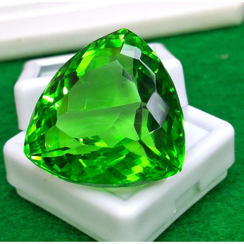 Natural Green Peridot Trillion Cut 62-64 Ct Beautiful Certified Loose Gemstone