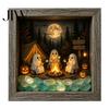 Decorative Seasonal Lights Halloween Lighted Frame Ornaments, Light Up Shadow Box, Warm Accents Atmosphere LED for Home Living Room Bedroom