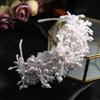 Floral Hand Beaded Pearls Headbands Bridal Hairband Shimmering Pearls for Bride Wedding Props Bride Costume