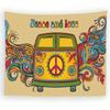 Peace and Love Hippie Van Tapestry  Perfect for Cozy Unique Colorful  Inspiring Home Decor with Artistic Charm