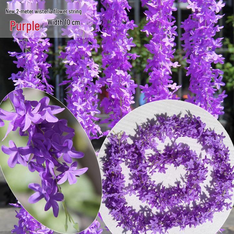 Silk Wisteria Flower Vine for Wedding Decor and Ceiling Hanging