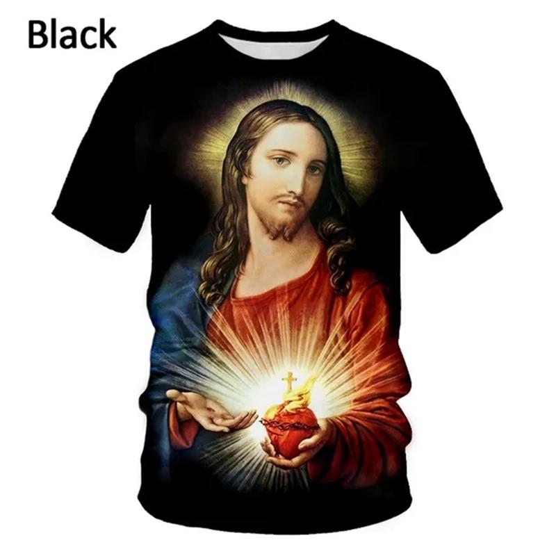 Ježíš Miluje Každého Křesťana 3D Tisk Tričko Letní Móda Vzor Ježíše Pánské Dámské Krátký Rukáv Ležérní Tričko Ropa Hombre