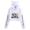 Women's Demon Slayer Cat Ear Cropped Hoodie