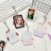 Kawaii Acrylic Photocard Holder Angel Wings with Star Keychain Card Sleeve Hard Card Protector 3-inch Photos Card Cover