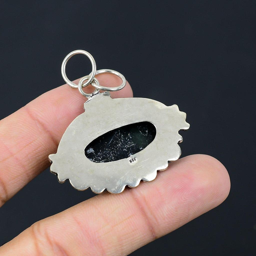 Natural Nepharite Gemstone Indian Jewelry 925 Sterling Silver Pendant For Women