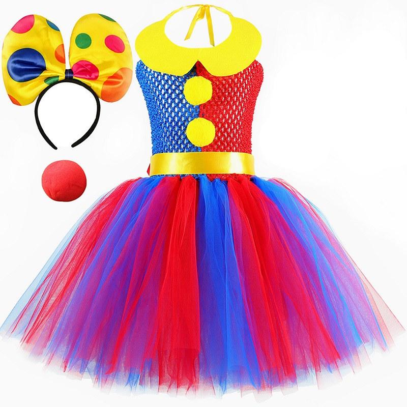 Geweldig Digitaal Circus Pomni Kostuum Kinderen Tutu Jurk Kleding Rood Blauw Halloween Clown Kostuums Meisje Verkleedfeest Prinsessenjurken 2T yellow