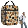 Sac à lunch isotherme à motif sorcière chat noir citrouille Halloween pour femmes et enfants, étanche, pour femmes et enfants.