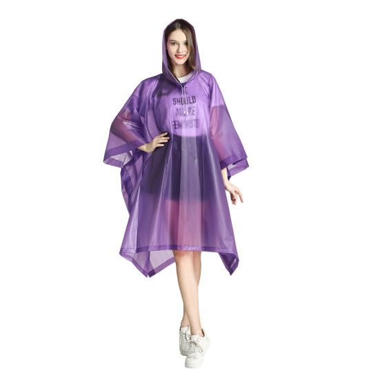 Transparenter EVA-Regenmantel mit Kapuze für Erwachsene, Unisex, mittellanger Poncho mit Druckknöpfen, wasserdicht, winddicht, Wanderregenmäntel für Männer und Frauen