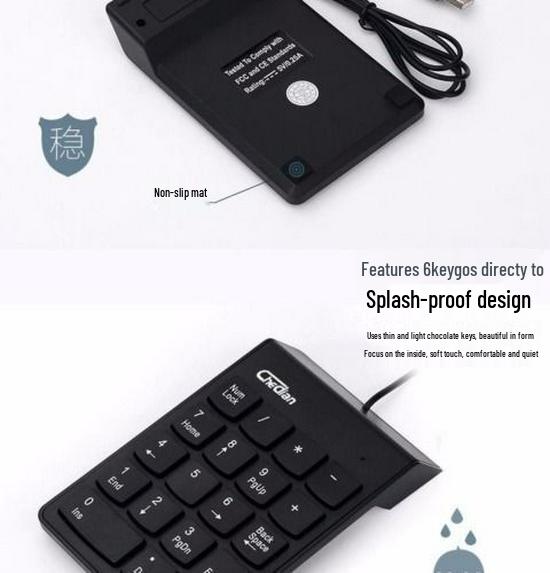 USB Wired Driver-Free External Financial Numeric Keyboard for Laptop
