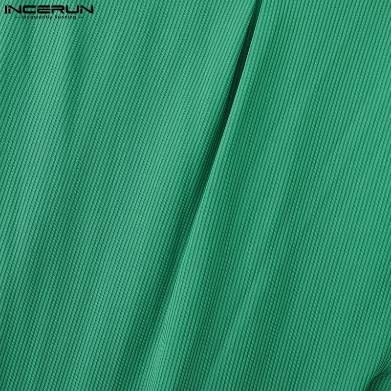 INCERUN Men Summer Deep V Sleeveless Ruffled Layers Casual Loose Tank Tops