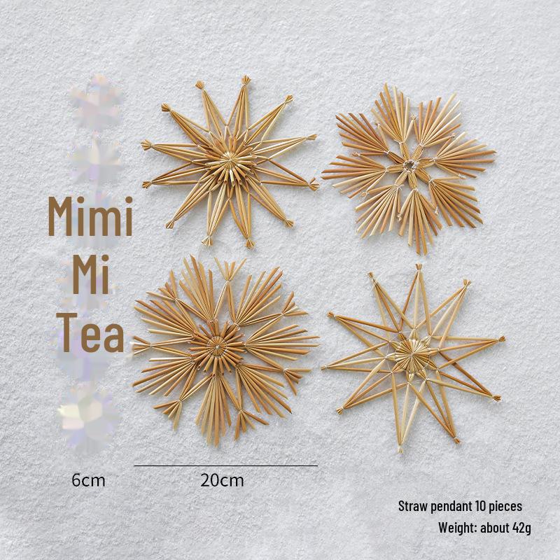 

Екологічно чиста солом яна сніжинка зірка Tree Topper - натуральна підвіска для різдвяних прикрас