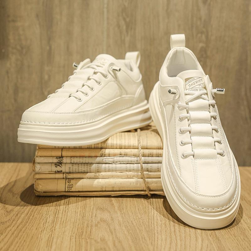 Men's high-end inner height-increasing shoes autumn and winter leather casual board shoes