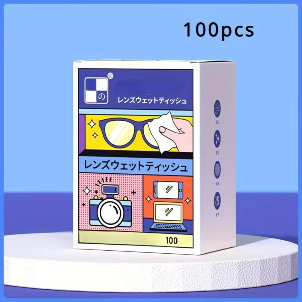 

100 шт./коробка Портативная салфетка для чистки очков Одноразовые салфетки для чистки очков