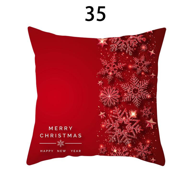 40 Colors Sofa Pillowcase Red Square Snowflake Christmas Home&Living New Year Fashion
