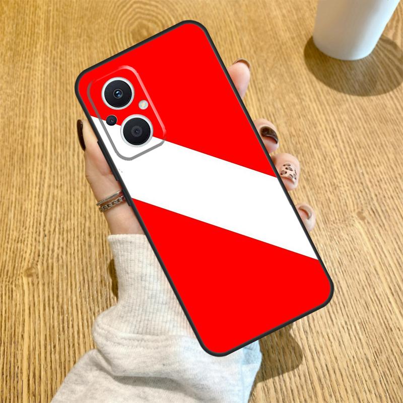 Diver Down Diving Flag Funda For OPPO Reno 13 F 14F 12F 11F 8T 7 8 Lite 10 11 12 14 OPPO Find X5 X6 X8 X9 Pro Case