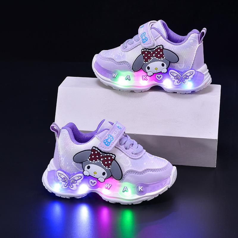 

Sanrio Kuromi Child Casual Shoes New Led Light Sneakers Water Proof Plus Velvet Snow Boots Kids Anti-Slip Running Shoes 21
