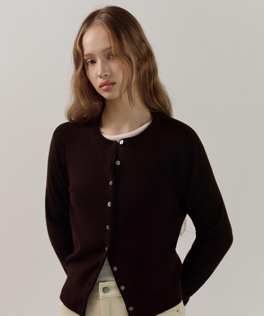 ELLIOTI Round Neck Button Cardigan_5Color