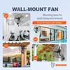 24" Oscillating Wall Mist Fan Metal 3 Speeds 115W