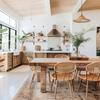 BOHO Ceiling Hanging Lamp with Bamboo Shade, Natural, Large, 40cm E27
