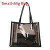 Large Capacity Pvc Shoulder Bag For Women With Inner Pouch And Metal Rivets